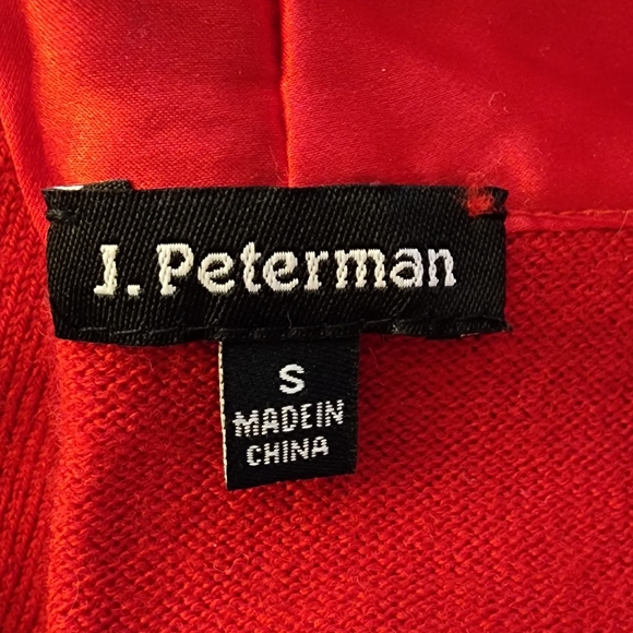 Red wool silk bow sweater size small - J.Peterman - Picture 3 of 5